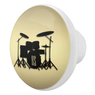 Monogram Drum Set Gold Ceramic Knob