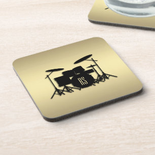 Monogram Drum Set Gold Coaster