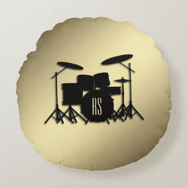 Monogram Drum Set Gold Crossbody Bag Round Cushion (Front)