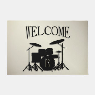 Monogram Drum Set Gold Doormat