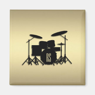 Monogram Drum Set Gold Magnet