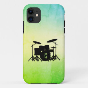 Monogram Drum Set Green iPhone 11 Case