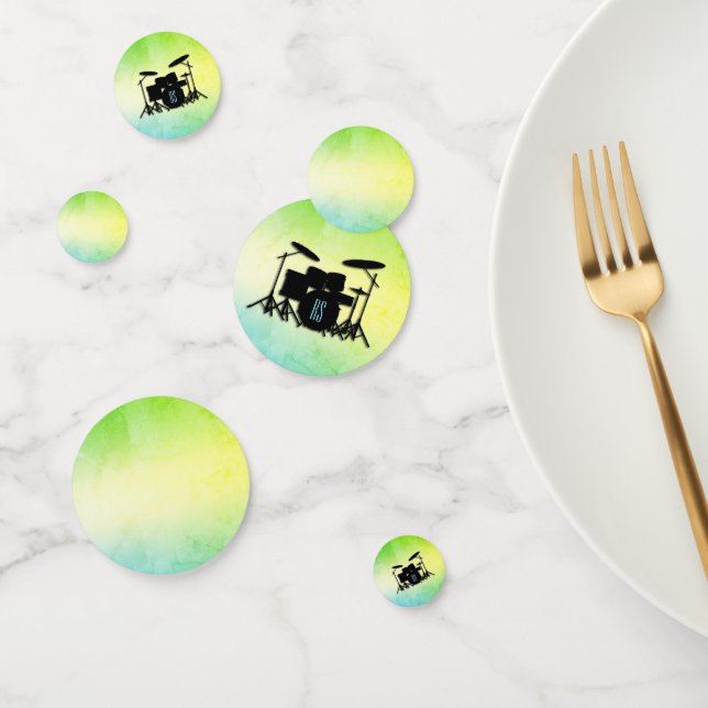 Monogram Drum Set Green Confetti (Group)