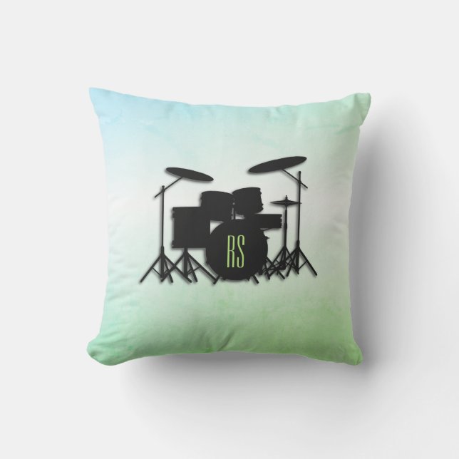 Monogram Drum Set Green Cushion (Front)