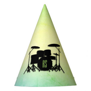 Monogram Drum Set Green Party Hat