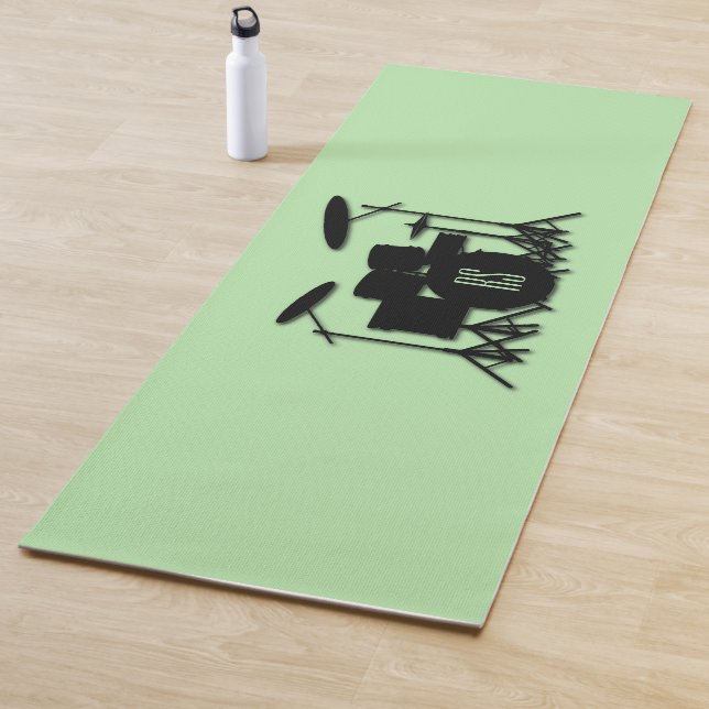 Monogram Drum Set Green Yoga Mat (In Situ)