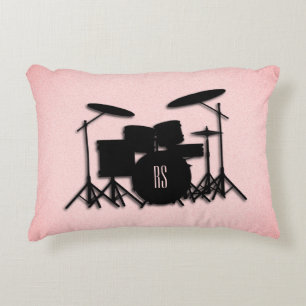 Monogram Drum Set Music Design Decorative Cushion