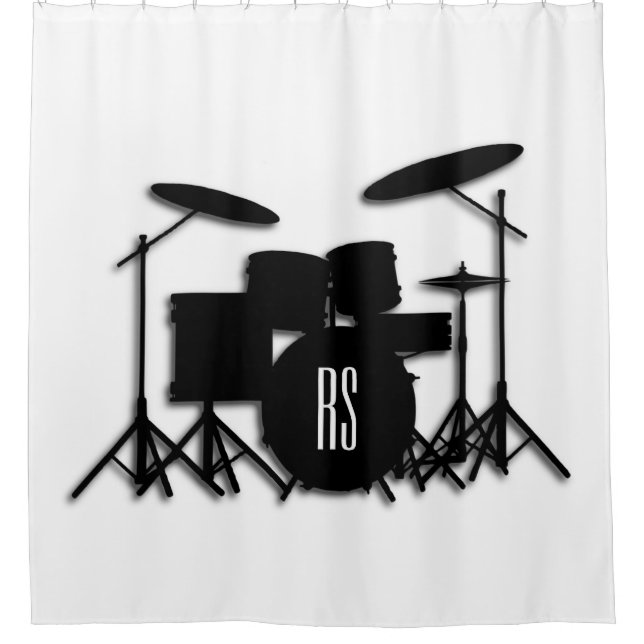 Monogram Drum Set Shower Curtain (Front)
