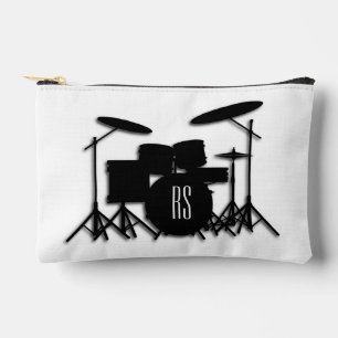 Monogram Drum Set Silver Accessory Pouch