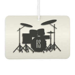 Monogram Drum Set Silver Car Air Freshener