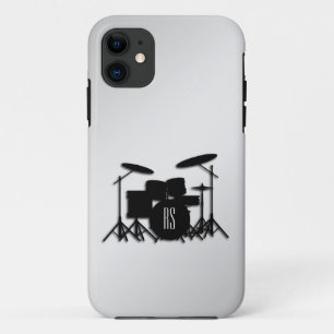 Monogram Drum Set Silver iPhone 11 Case