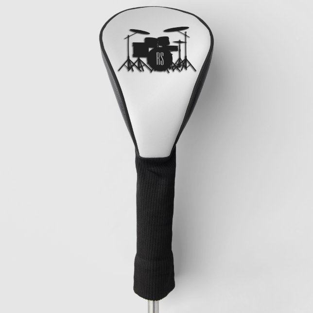 Monogram Drum Set Silver Golf Head Cover (Front)