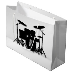 Monogram Drum Set Silver Large Gift Bag