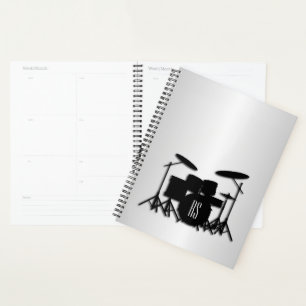 Monogram Drum Set Silver Planner