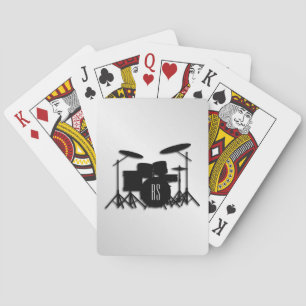 Monogram Drum Set Silver Playing Cards