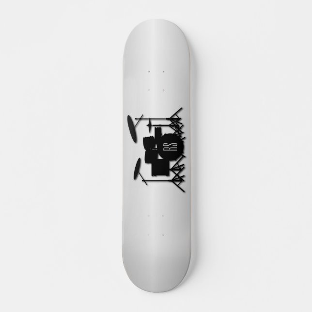 Monogram Drum Set Silver Skateboard (Front)