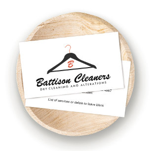 Monogram Dry Cleaners, Dry Cleaning Business Card