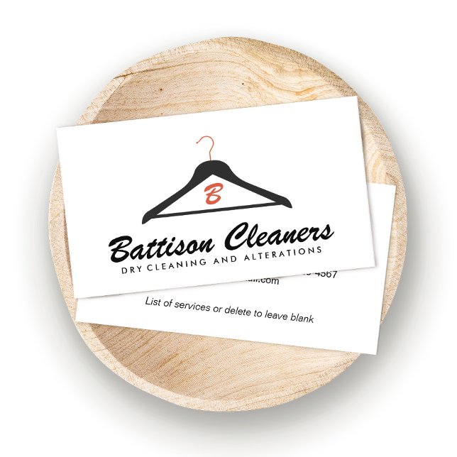 Monogram  Dry Cleaners, Dry Cleaning Business Card (Creator Uploaded)