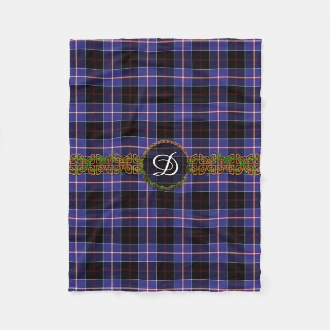 Monogram Dunlap Tartan Fleece Blanket (Front)