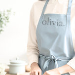 Monogram Dusty Blue Modern Feminine Elegant Name Apron<br><div class="desc">Monogram Dusty Blue Modern Feminine Elegant Name Apron</div>