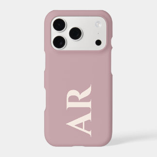 Monogram Dusty Rose Ivory Initials Minimalist Chic