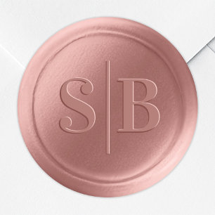 Monogram Dusty Rose Pink Wax Seal Wedding Stickers