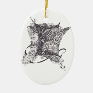 Monogram E Ceramic Ornament