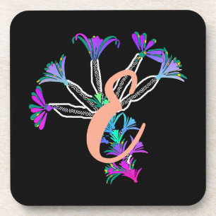 Monogram E Initial Beverage Coaster
