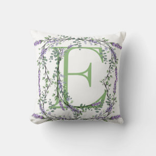 Monogram E Lavender Eucalyptus Cushion
