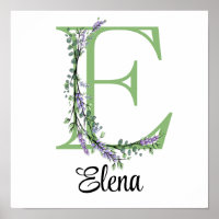 Monogram E Lavender Eucalyptus