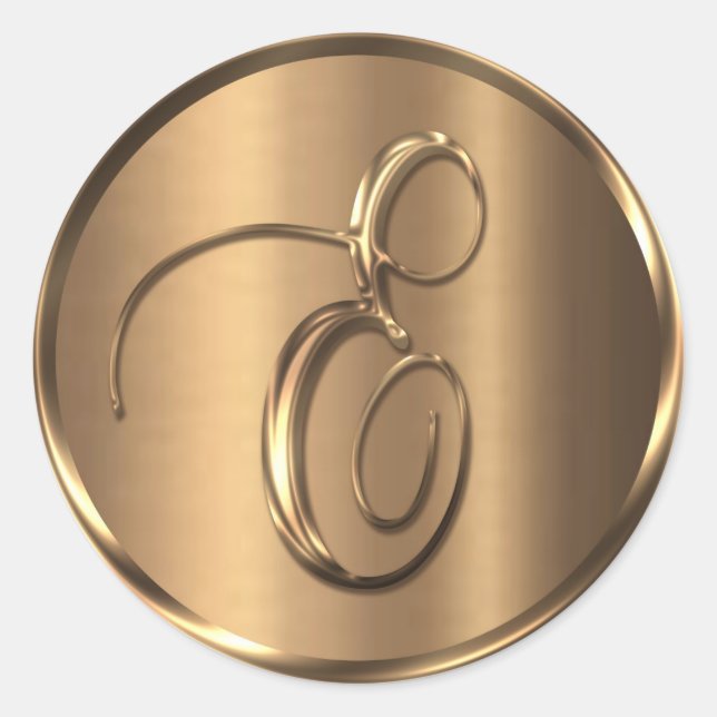 Monogram E NONMETALLIC Bronze Envelope Seal (Front)