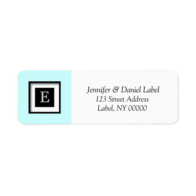 Monogram E Personalised Return Address Label (Front)