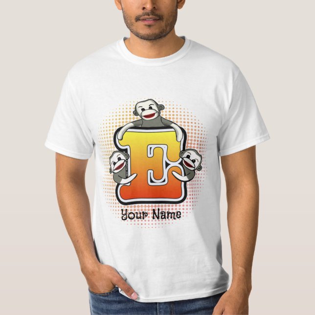 Monogram E Sock Monkey  T-Shirt (Front)