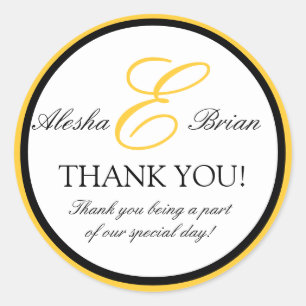 Monogram E WeddingThank You Stickers