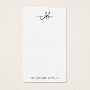 Monogram Earring Jewellery Display Card