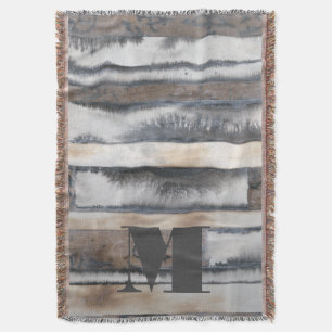 Monogram Earth & Smoke I Throw Blanket