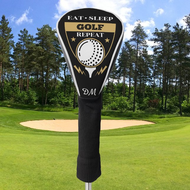 Monogram Eat Sleep Golf Repeat Golf Head Cover (Creator Uploaded)