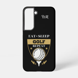 Monogram Eat Sleep Golf Repeat Samsung Galaxy Case