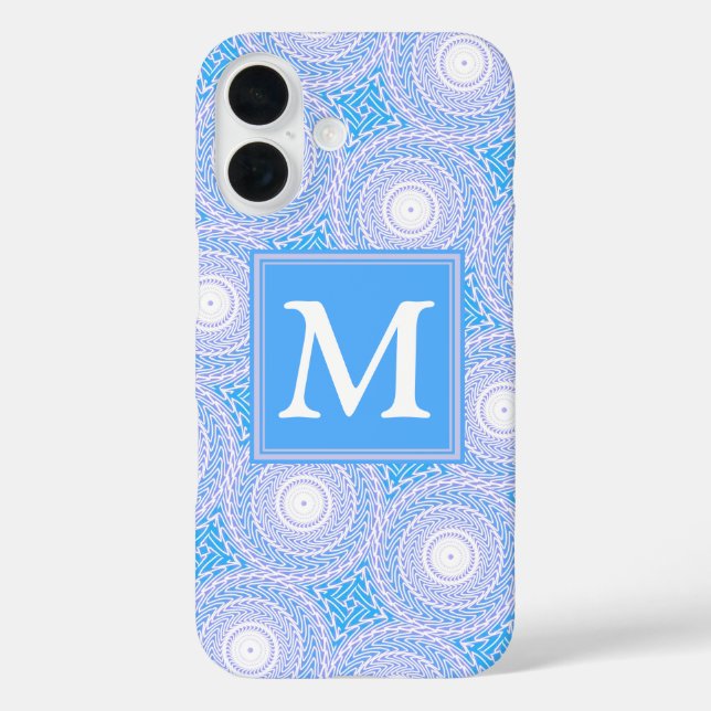 Monogram Electric blue circles pattern Case-Mate iPhone Case (Back)