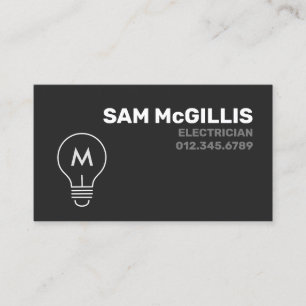 Monogram Electrician Electrical Contractor Business Card