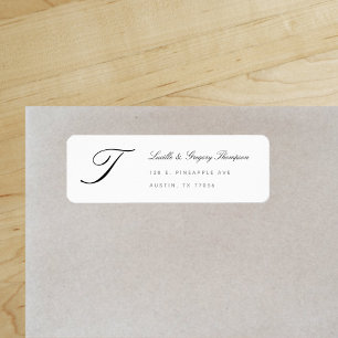 Monogram Elegance Custom Family Return Address Label