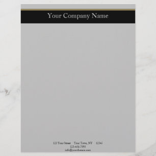 Monogram Elegance in Black Grey Gold Personalized Letterhead