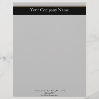Monogram Elegance in Black Grey Gold Personalized Letterhead