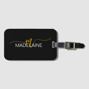 Monogram Elegant Black Gold Colour  Luggage Tag