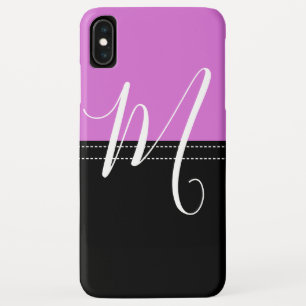 Monogram Elegant Black & Orchid Solid Colour iPhone XS Max Case