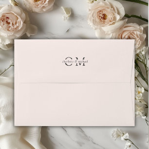 Monogram Elegant Blush Envelope