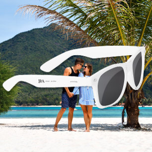 monogram elegant chocolate wedding favour  sunglasses