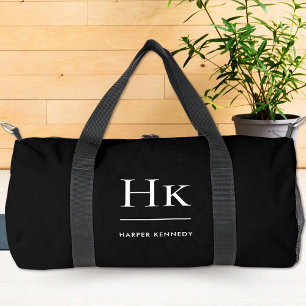 Monogram Elegant Classic Personalised Initial Name Duffle Bag