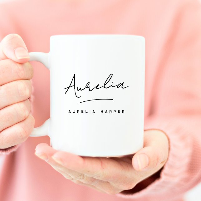 Monogram Elegant Classic Personalised Signature Coffee Mug (Creator Uploaded)