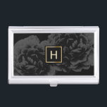 Monogram Elegant Dark Floral Beauty Salon Business Card Holder<br><div class="desc">Monogram Elegant Dark Floral Beauty Salon Business Card Holder.</div>